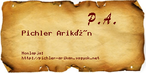 Pichler Arikán névjegykártya